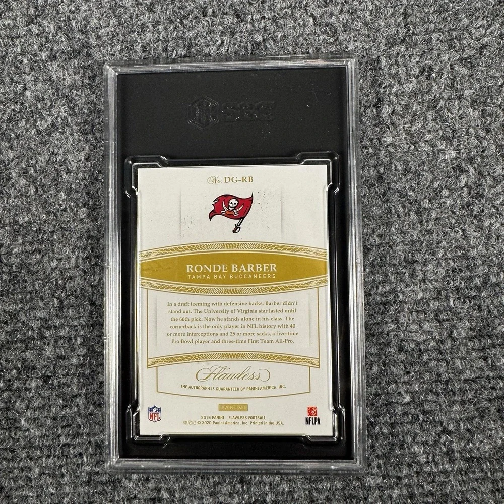 2019 Panini Flawless Draft Gems Ronde Barber Auto #DG-RB 22/25 Buccaneers HOF